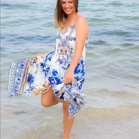 Camilla | Dresses | Long Camilla Dress With Underlay Gorgeous Pattern |  Poshmark